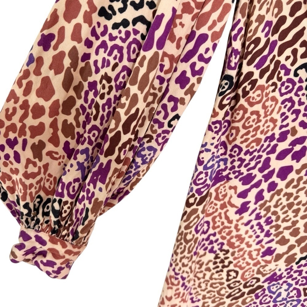 Carolina K Leopard Print Cowl Neck Maxi Dress Mauve Blush Size S - Picture 10 of 16